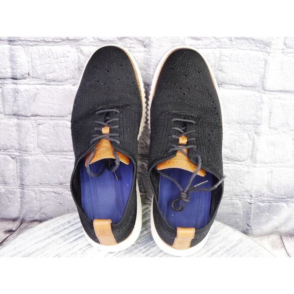 Cole Haan 2 Zero Grand Stitchlite Black Wingtip Oxford Shoes Men 8 Used No Box - Picture 6 of 12